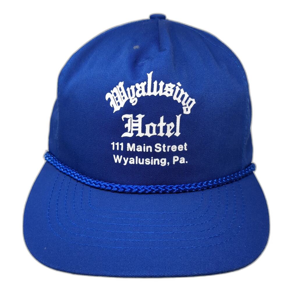Otto Cap 5 Panel Blue One Size Hat Wyalusing Hotel PA Braided Rope Adjustable